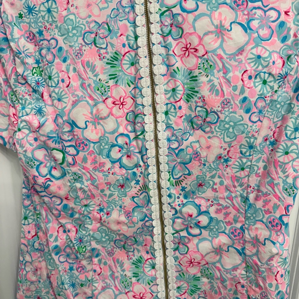 Lilly Pulitzer Pink Blue Green Floral Shift Dress! Size 12! - Picture 4 of 5